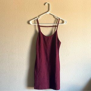 (Like New) Burgundy Ribbed Bodycon mini dress